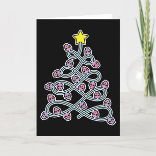 Gothic Skulls Christmas Tree Greeting Card (Blank)