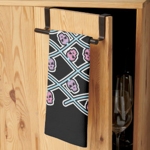 Gothic Skulls Christmas Tree Kitchen Towel
