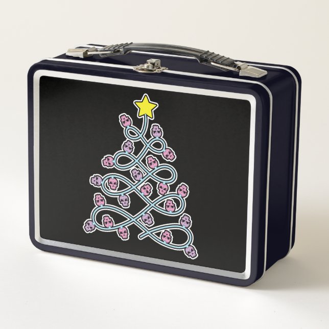 Gothic Skulls Christmas Tree Lunchbox (Front)