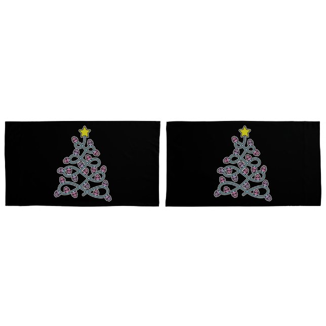 Gothic Skulls Christmas Tree Pillowcases (Front-Set)