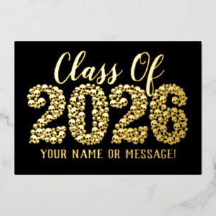 Gothic Skulls Class Of 2026 Foil Holiday Card