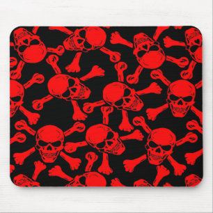 GOTHIC SKULLS CROSSBONES PATTERN MOUSE MAT