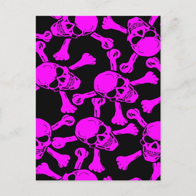 GOTHIC SKULLS CROSSBONES PATTERN POSTCARD (Front)