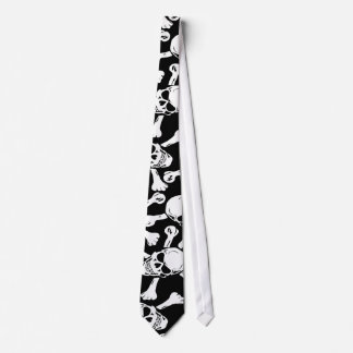 GOTHIC SKULLS CROSSBONES PATTERN TIE