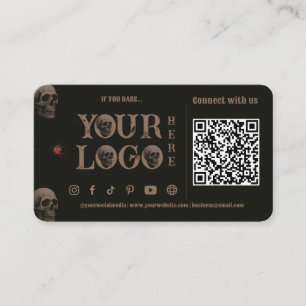 Gothic Skulls Dark Halloween Ticket Business Cards