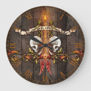 Gothic Skulls Large Clock