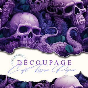 Gothic Skulls Octopus Steampunk Ocean Tissue Paper