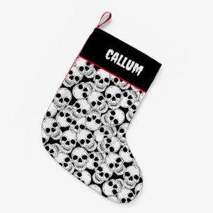 Gothic Skulls Patterned Small Christmas Stocking