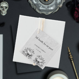 Gothic Skulls 'till death do us part Wedding Favou Favour Tags