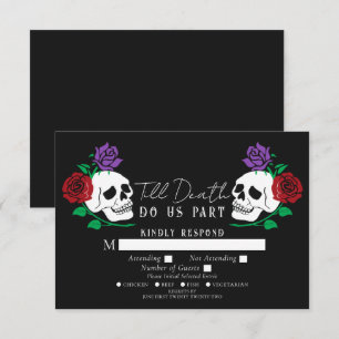 Gothic Skulls Till Death Wedding RSVP  Enclosure Card