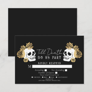 Gothic Skulls Till Death Wedding RSVP  Enclosure Card