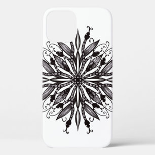 Gothic Snake Mandala Tattoo Black And White iPhone 12 Case