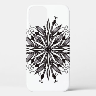 Gothic Snake Mandala Tattoo Black And White iPhone 12 Case