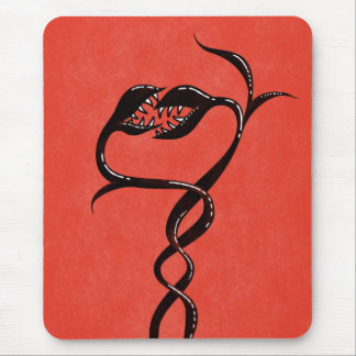 Gothic Snakes Red And Black Mouse Mat
