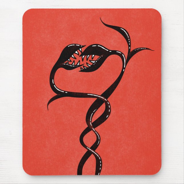 Gothic Snakes Red And Black Mouse Mat (Front)
