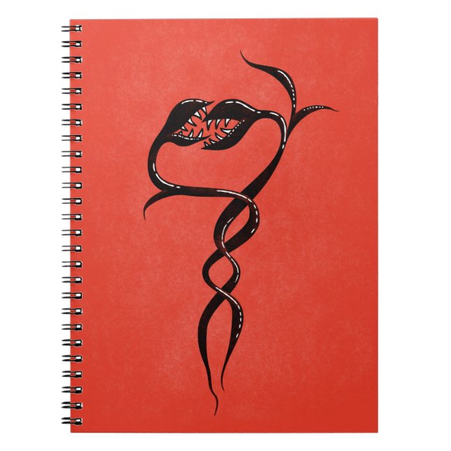 Gothic Snakes Red And Black Notebook (Front)