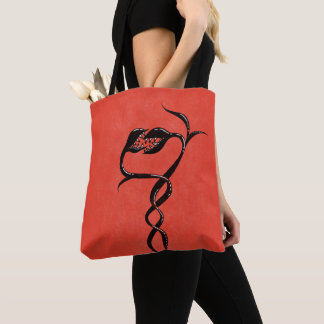 Gothic Snakes Red And Black Tote Bag
