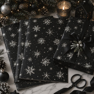 Gothic Snowflakes Spooky Christmas Wrapping Paper Sheet