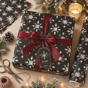 Gothic Snowflakes Spooky Christmas Wrapping Paper Sheet