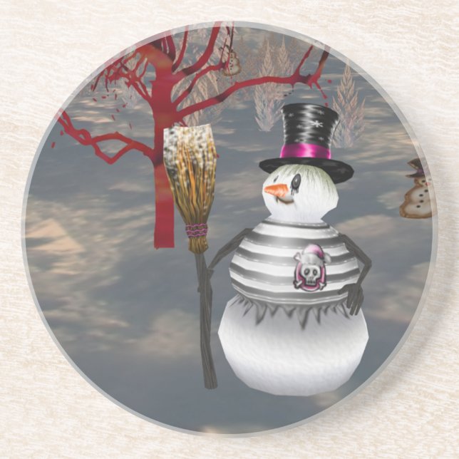 Gothic Snowman Coaster (Front)