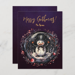 Gothic Snowman Xmas Holiday Card