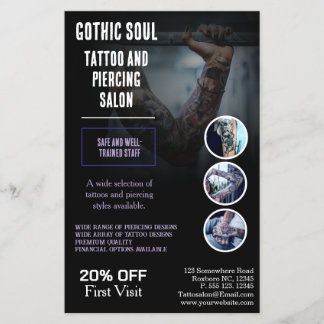 Gothic Soul Tattoo & Piercing Salon | Professional Flyer