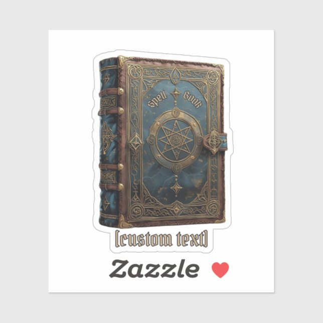 Gothic Spell Book Custom Text & Cut Vinyl Sticker (Sheet)