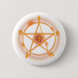 gothic spell symbol 6 cm round badge