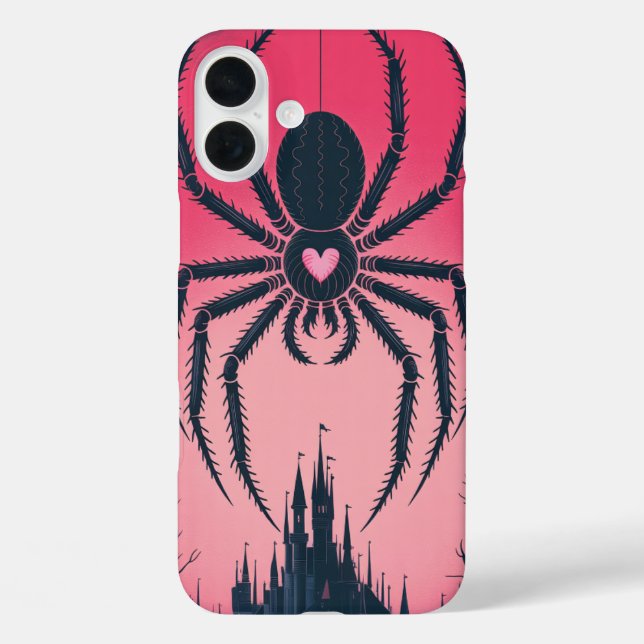 Gothic Spider Castle Silhouette Phone Case (Back)