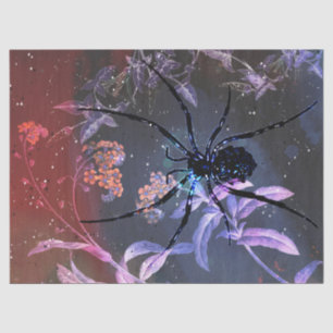 Gothic Spider Floral Decoupage Tissue Paper