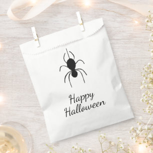Gothic Spider Halloween Party Simple Black White Favour Bags