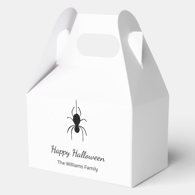 Gothic Spider Halloween Party Simple Script  Favour Box (Front)