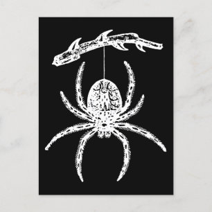 Gothic Spider Hanging From Branch Postcard