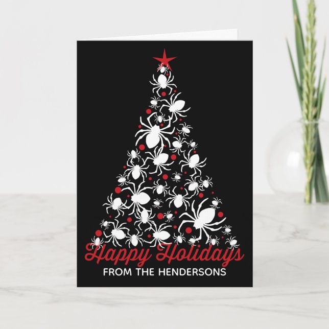 Gothic Spider Holiday Tree Card (Front)