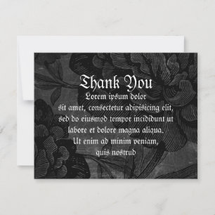Gothic Spider On Flower Thank You Card