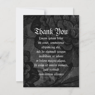Gothic Spider On Flower Thank You Card