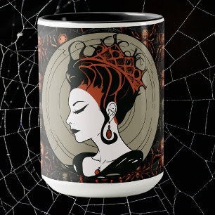 Gothic Spider Queen, Dark and Elegant Halloween  Mug