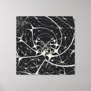 Gothic Spiderweb Abstract Gold Pattern Canvas Print