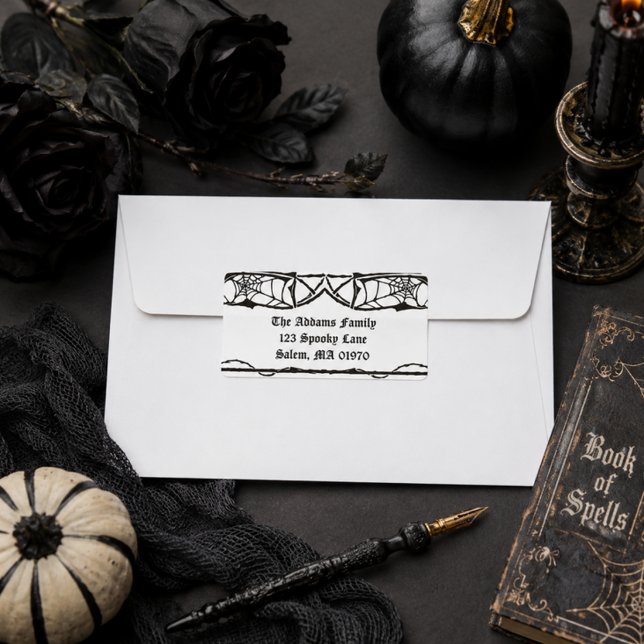 Gothic Spiderweb Personalised Halloween Label (Creator Uploaded)