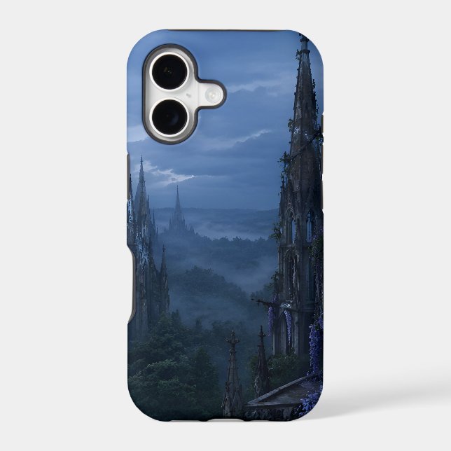 Gothic Spires Misty Forest Phone Case (Back)