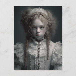 Gothic Spooky Blonde Child Postcard