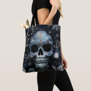Gothic Spooky Christmas Skull Tote Bag