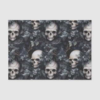 Gothic Spooky Christmas Skulls Tissue Paper