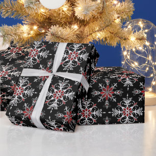 Gothic Spooky Christmas snowflakes Wrapping Paper