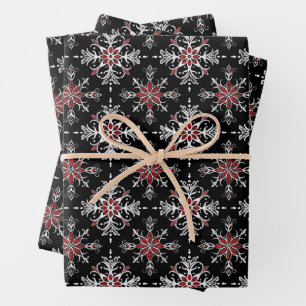 Gothic Spooky Christmas snowflakes Wrapping Paper Sheet