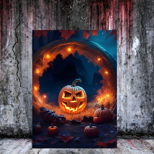 gothic spooky pumpkin halloween invitation