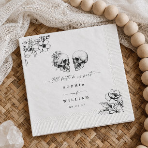 Gothic Spooky Skull Til Death Do Us Part Wedding Napkin