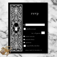 Gothic Spooky Spider Black White Wedding Dinner