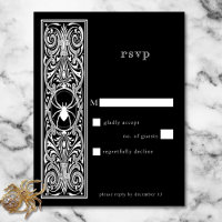 Gothic Spooky Spider Black White Wedding No Dinner