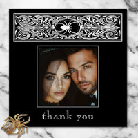 Gothic Spooky Spider Black White Wedding Photo